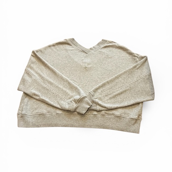 Aerie VNeck Longsleeve Heather Grey Sweatshirt Women's Size Small - Picture 2 of 6